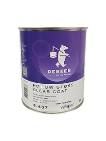 DeBeer HS Low Gloss Clear Coat / DeBeer HS fiacco vernice transparente, inferiore lucentezza
[VAL8-407/1]