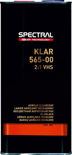 Vernis acrylique incolore Novol Spectral 2.0; 565-00 VHS 2:1; 5 lt (5 min.)
[NOVSPKLA101]