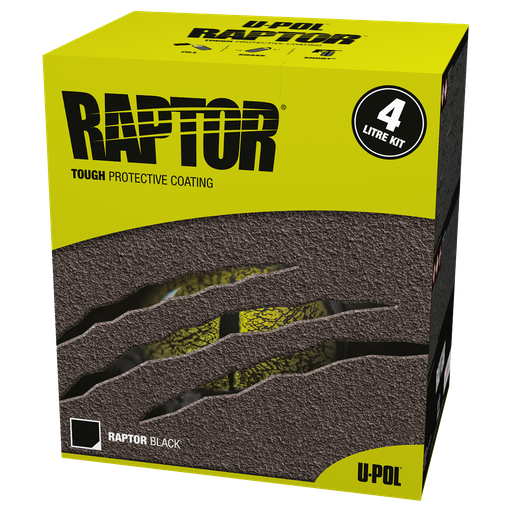 U-POL RAPTOR REVÊTEMENT DE PROTECTION - NOIR - KIT 4L - AVEC DURCISSEUR
[UPRAPRLBS4KIT]